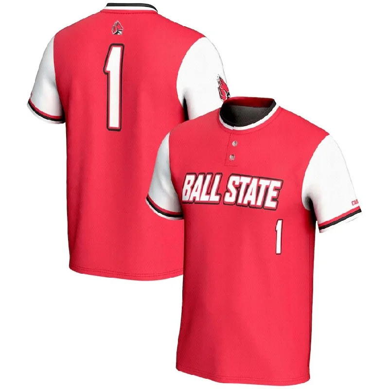 #1 B.State Cardinals GameDay Greats Lightweight Softball Jersey - Red Stitched American College Jerseys