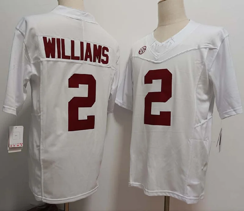 A.Crimson Tide #2 Ryan Williams White FUSE College Stitched Football American College Jerseys