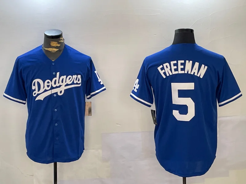 Los Angeles Dodgers #5 Freddie Freeman Blue Cool Base Stitched Baseball Jersey