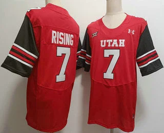 U.Utes #7 Cameron Rising Red 2024 College Football Stitched American College Jerseys