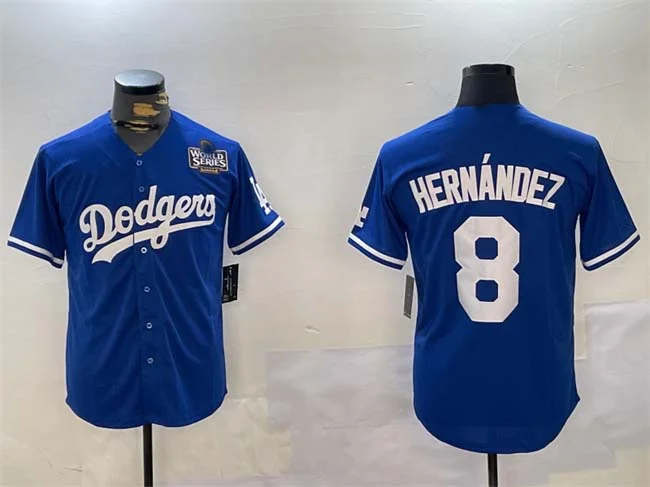 Los Angeles Dodgers #8 Enrique Hernández Royal 2024 World Series Cool Base Stitched Baseball Jersey