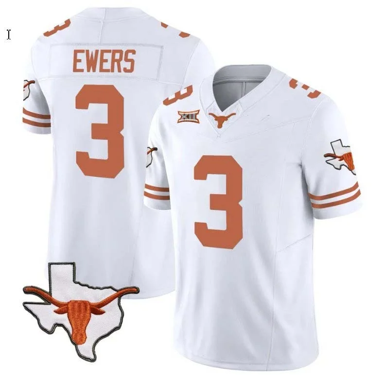 T.Longhorns #3 Quinn Ewers Vapor Limited Football White Stitched American College Jerseys