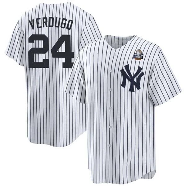 New York Yankees #24 Alex Verdugo White 2024 World Series Cool Base Stitched Baseball Jersey