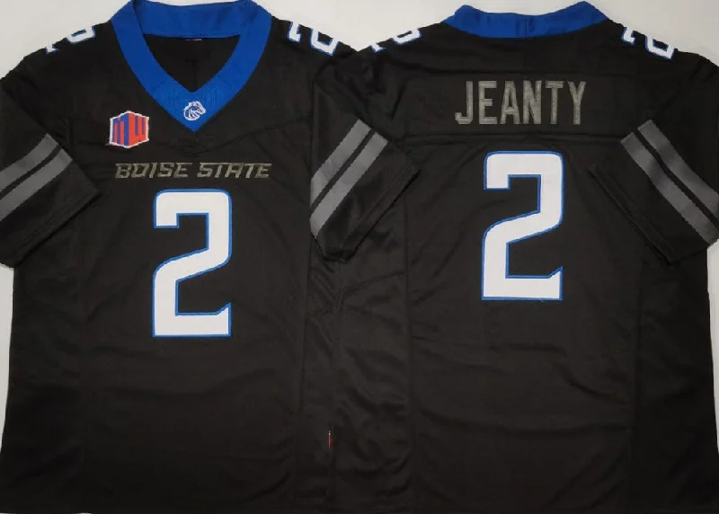 B.State Broncos #2 Ashton Jeanty Boise State Broncos Black Jersey -Stitched American College Jerseys