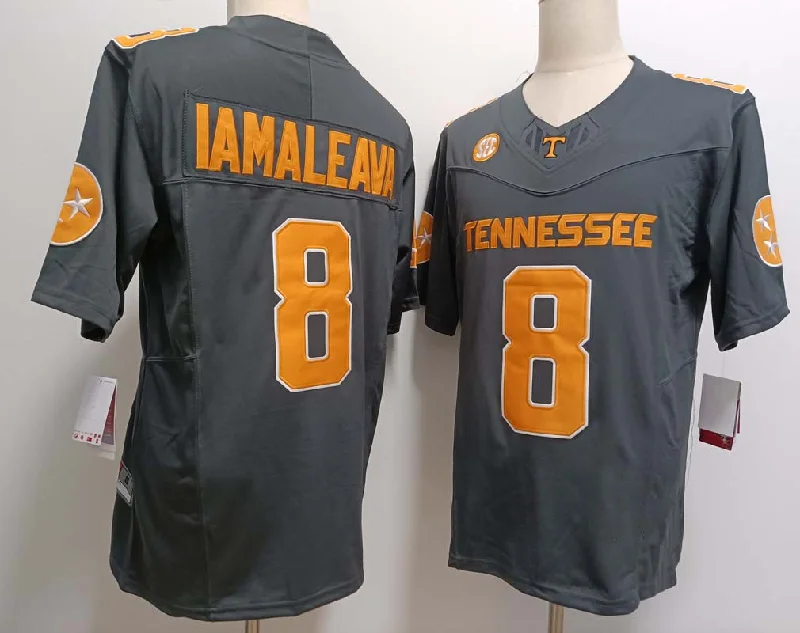 T.Volunteers #8 Nico Iamaleava Grey FUSE Stitched American College Jerseys