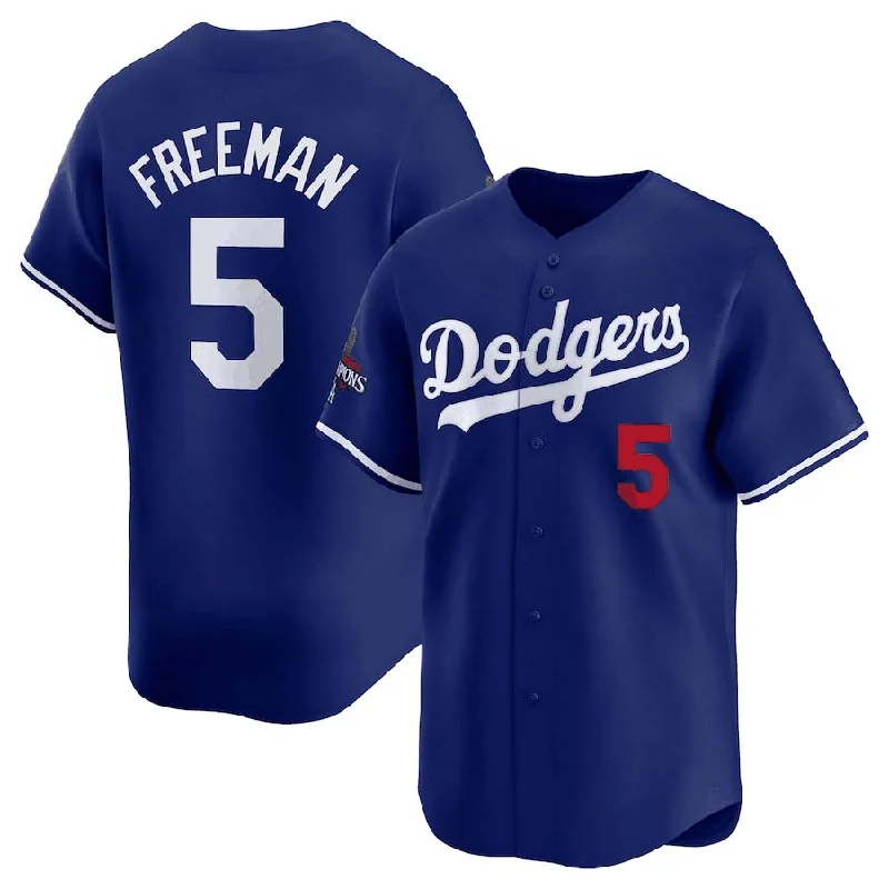 Los Angeles Dodgers #5 Freddie Freeman Royal 2024 World Series Champions Alternate Limited Stitched Baseball Jersey