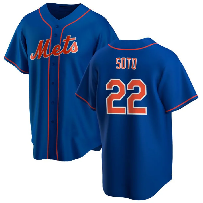 New York Mets #22 Juan Soto Home Replica Player Jersey - Royal Stitched Baseball Jersey