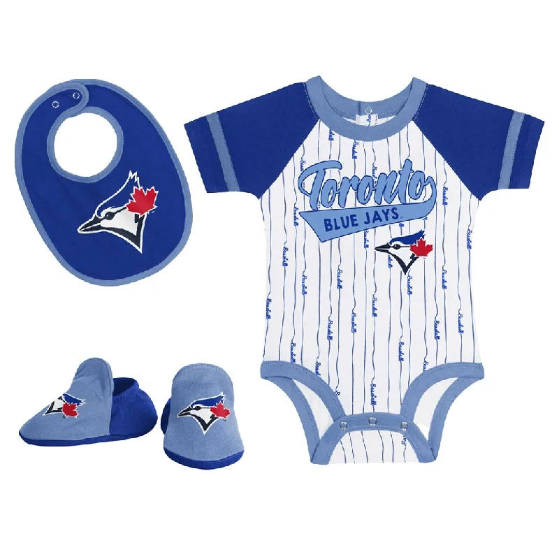 MLB - Kids' (Infant) Toronto Blue Jays Base Hitter 3 Piece Creeper Set (HK3I1SC3Y TBJ)