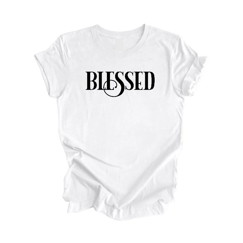 Blessed - Positive Quote Shirt, Inspirational Shirt, Motivational Shirt, Grateful Shirts, Thankful T-shirt, Religious Shirt, Christian Shirt, Faith Shirt, Gift For Her, Gift For Him - Inspired X