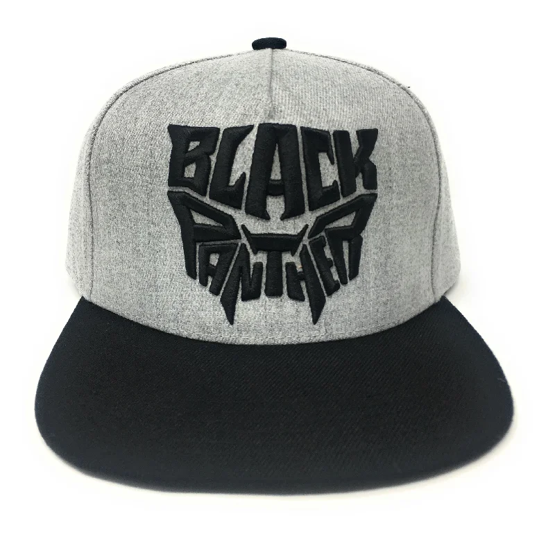 Black Panther - Movie Emblem Logo Heather Grey/Black Snapback