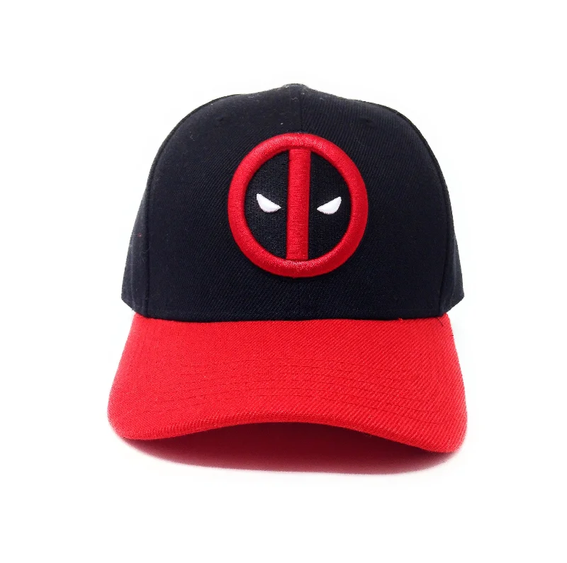 Deadpool Logo - Flat Embroidery - Red/Black Dad Cap Snapback Hat