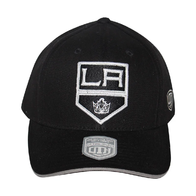 Old Time Hockey Black Los Angeles Kings Raised Replica 3 Velcro Cap