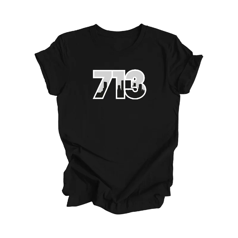 713 Houston Texas USA Area Code City Skyline Gift - Unisex T-Shirt - Inspired X