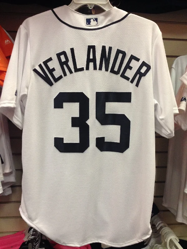 Justin Verlander Detroit Tigers White Home Majestic Cool Base Jersey STITCHED