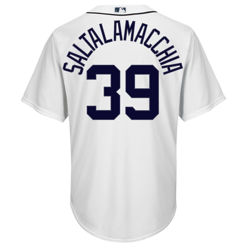 Jarrod Saltalamacchia Detroit Tigers White Home Majestic Cool Base Jersey STITCHED