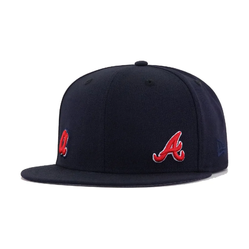 Atlanta Braves Navy Double Flawless Heartbacker New Era 59Fifty Fitted