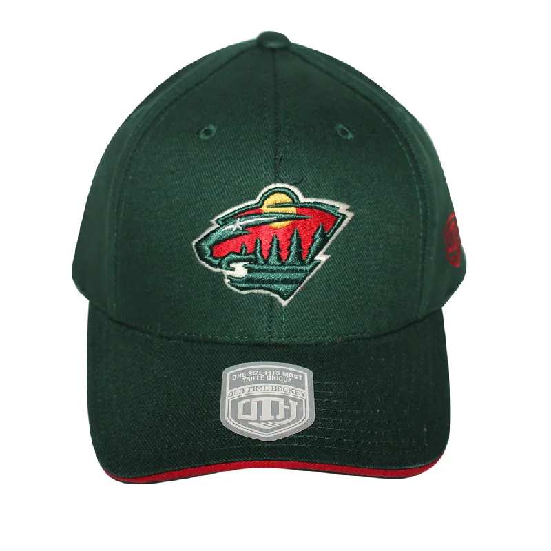 Old Time Hockey Green Minnesota Wild Raised Replica 3 Velcro Cap