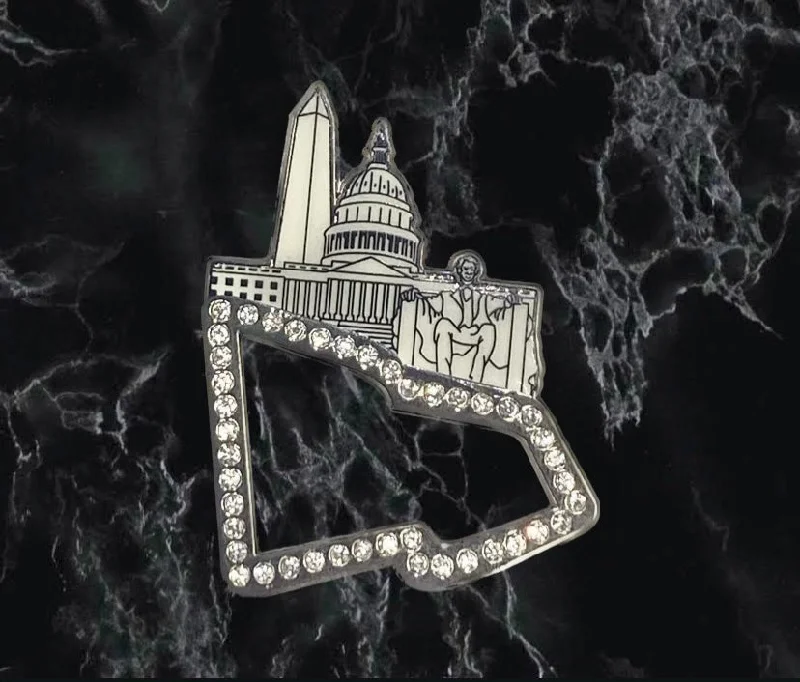 Washington Nationals NATIONS CAPITAL Exclusive GLOW IN THE DARK RHINESTONES Hat Pin