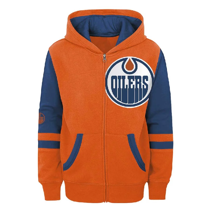 NHL - Kids' Edmonton Oilers Face Off Full Zip Fleece Hoodie (HK5B3ME00 OIL)