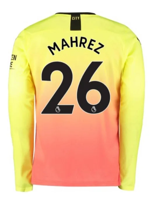 Man City Mahrez Long Sleeve 19/20 Third Jersey