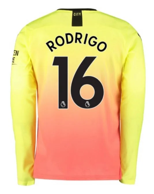 Man City Rodrigo Long Sleeve 19/20 Third Jersey