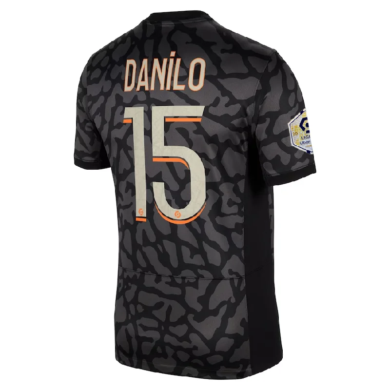 Nike Paris Saint-Germain Danilo Third Jersey w/ Ligue 1 Patch 23/24 (Anthracite/Black/Stone)