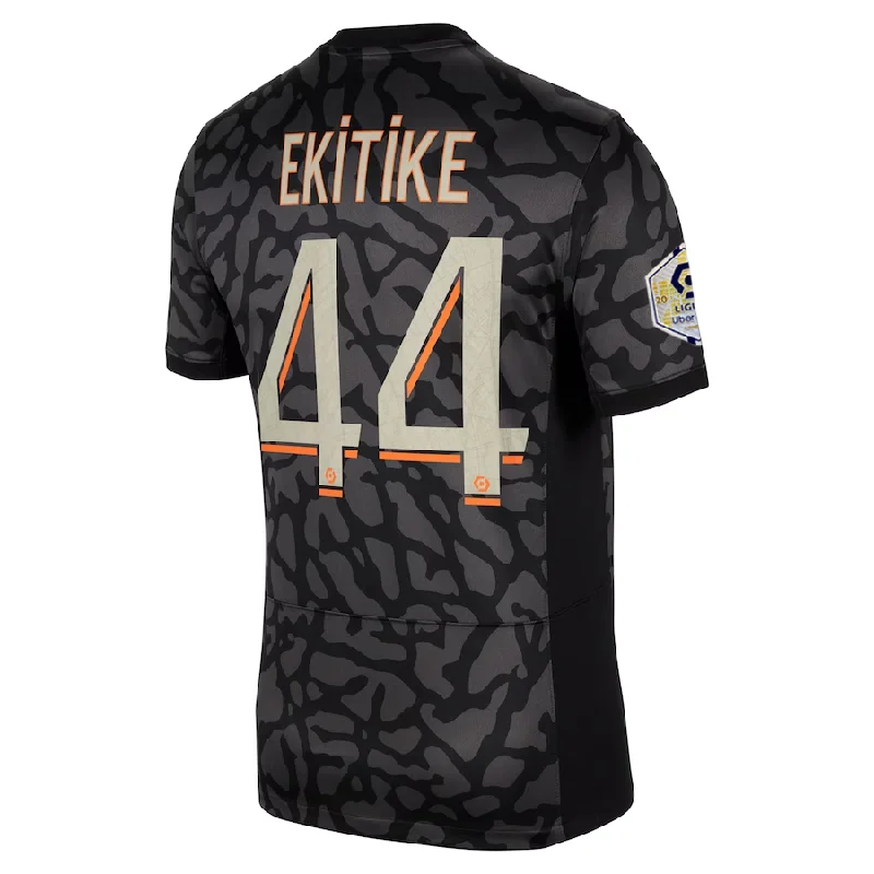 Nike Paris Saint-Germain Ekitike Third Jersey w/ Ligue 1 Patch 23/24 (Anthracite/Black/Stone)