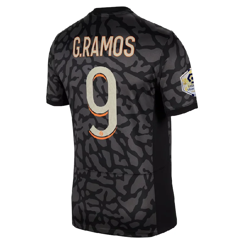 Nike Paris Saint-Germain Goncalo Ramos Third Jersey w/ Ligue 1 Patch 23/24 (Anthracite/Black/Stone)