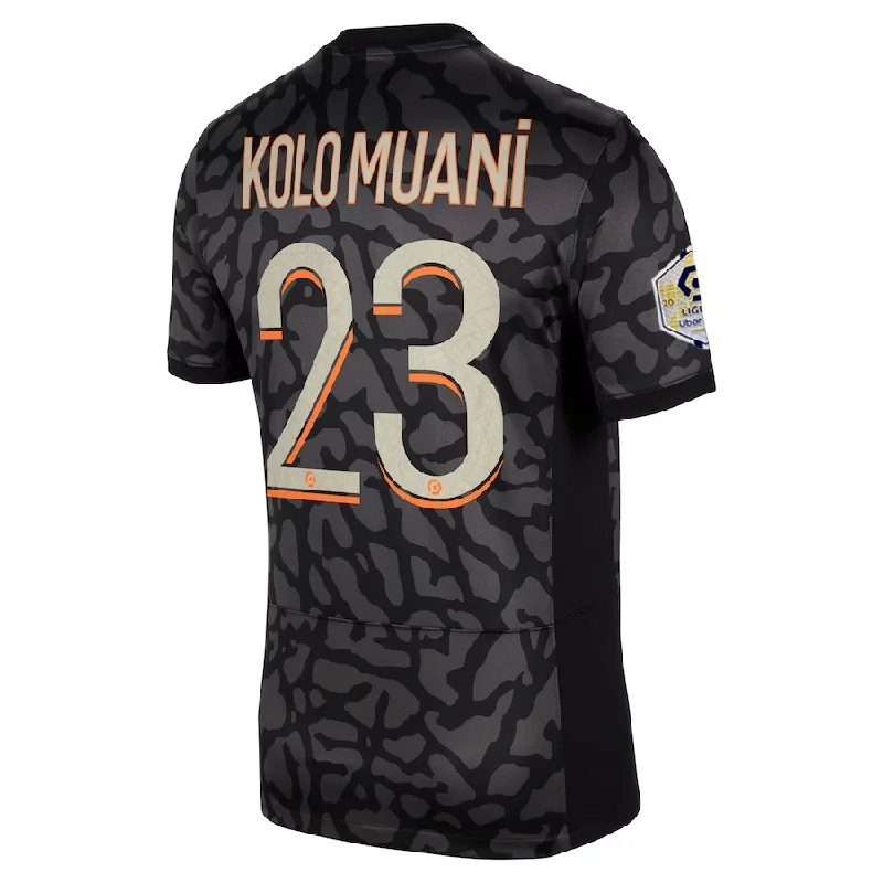 Nike Paris Saint-Germain Kolo Muani Third Jersey w/ Ligue 1 Patch 23/24 (Anthracite/Black/Stone)