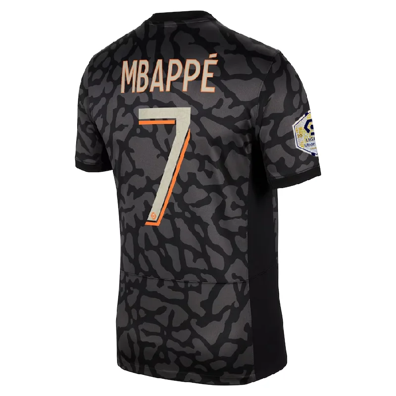 Nike Paris Saint-Germain Kylian Mbappe Third Jersey w/ Ligue 1 Patch 23/24 (Anthracite/Black/Stone)