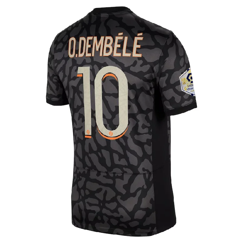 Nike Paris Saint-Germain Ousmane Dembele Third Jersey w/ Ligue 1 Patch 23/24 (Anthracite/Black/Stone)