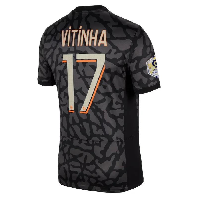 Nike Paris Saint-Germain Vitinha Third Jersey w/ Ligue 1 Patch 23/24 (Anthracite/Black/Stone)